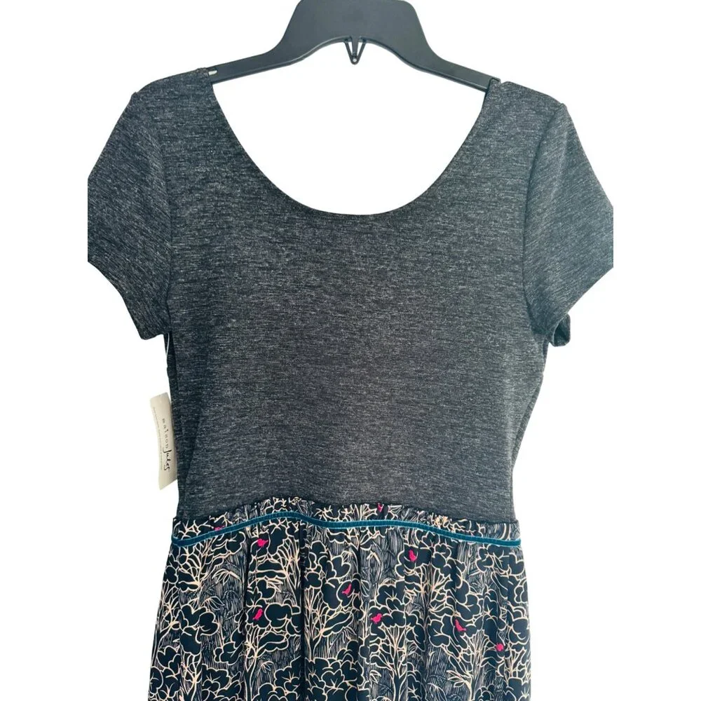 2/$30 NWT Maison Jules Medium Dress Floral Black Background - Picture 7 of 14